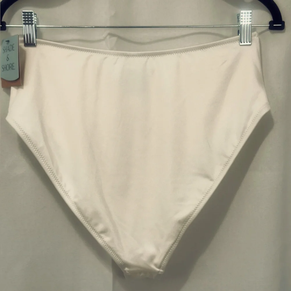 Belted, Off-White, High Waist, High Leg Cheeky Bikini Bottom Medium (8-10) NWT